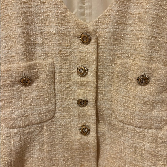 Cream Tweed Crop Jacket - Picture 3 of 5